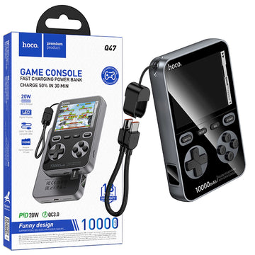 Baterie externa Hoco Q47, cu Game Conse, PD20W, 1xUSB-C 10000mAh - Gri metalic