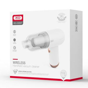 XO CZ007, Aspirator Portabil, Auto/Casa, 5000mAh, Motor cu Perii, 37W, Filtru - Alb
