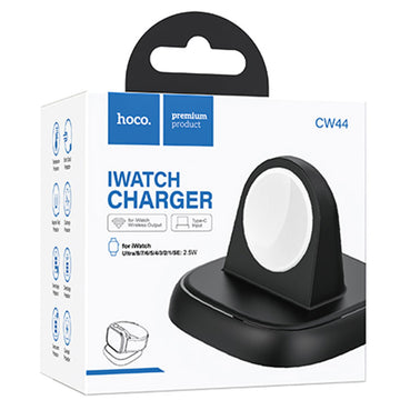 Incarcator Wireless Hoco CW44, iWatch, 2.5W, Qi Charging, Stand - Negru
