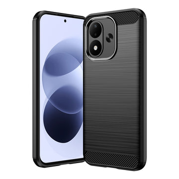 Husa Brush pentru Xiaomi Redmi Note 17 4G/5G, TPU, Metall Look - Negru