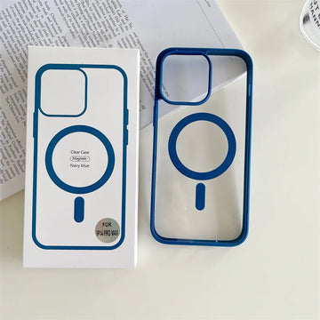 Husa ClearMag pentru iPhone 16e, MagCase, Acryl Crystal - Albastru frame