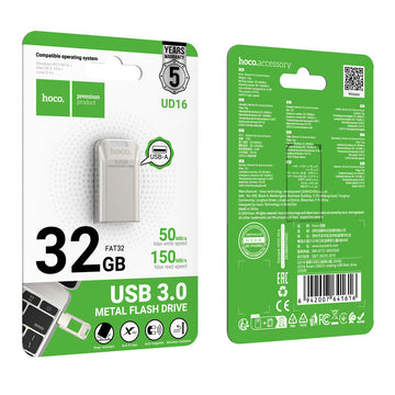 Stick Hoco UD16, Memory Stick, 32GB, USB-C 3.0, FastSpeed, Smart Drive - Gri