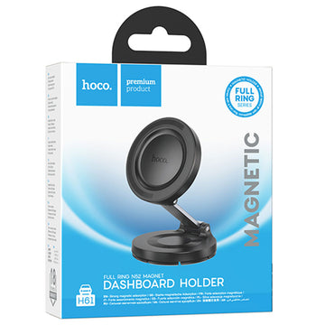 Suport I Auto Hoco H61, DashBoard, cu Ventuza, MagRing, FlipStick - Negru