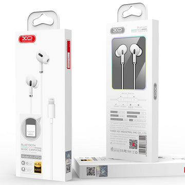 Casti cu Fir XO EP24, In Ear, Lightning, 1.2m, BT Conect Pop-Up, HiFi - Alb