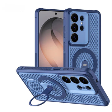 Husa MeshMag pentru Samsung A57, KickStand, Magnet Ring - Albastru