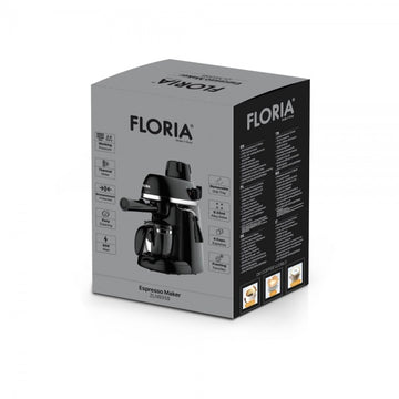 Espressor Floria ZLN9358 – 800W, 3.5 bar, 4 cesti, protectie supraincalzire, negru