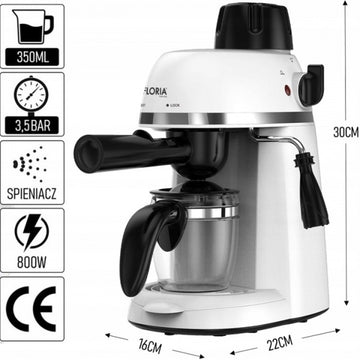 Espressor Floria ZLN9359 – 800W, 3.5 bar, 4 cesti, protectie supraincalzire, alb
