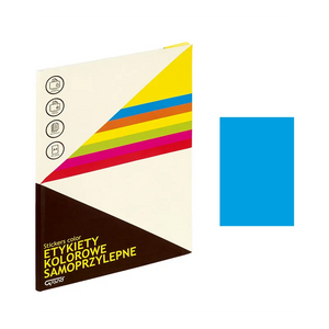 Etichete autocolante Grand 150-1365, 1/A4, 210x297mm, permanente, colturi drepte, albastru fluorescent, top 25 coli