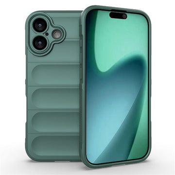 Husa Wave pentru iPhone 17, Grip Microfiber, ShockProof - Verde inchis