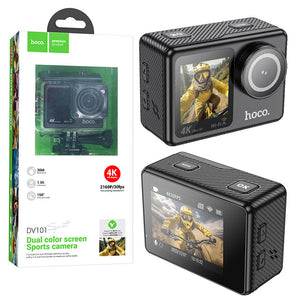 Camera Video Hoco DV101, Action/Sport, cu Ecran Dual LCD, UHD 4K/30fps, HDMI - Negru