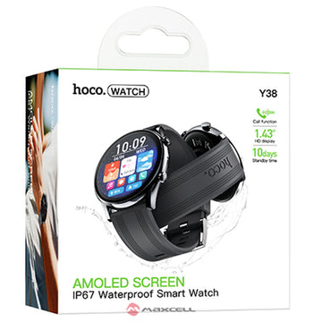 Hoco (Y38) - Ceas SmartWatch, BT 5.3, AMOLED, 300mAh, Black