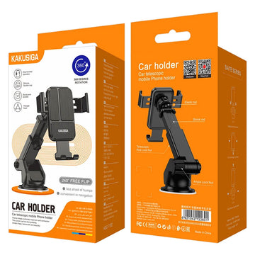 Suport Auto Kaku KSC-715B, cu Cleme Laterale, Montaj Bord, MultiAngle, Brat Ajustabil - Negru