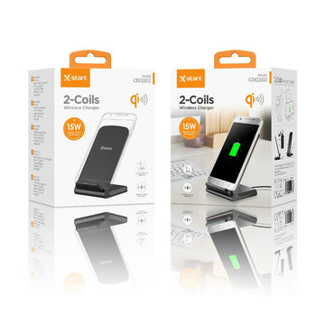 X-Start CDQ-102, Incarcaroare Wireless, Stand Birou, 15W, USB-A, Balck