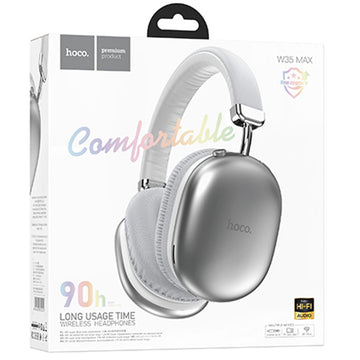 Casti Wireless Hoco W35 Max, Over Ear, BT 5.3, 200h StandBy, Max Joy - Argintiu