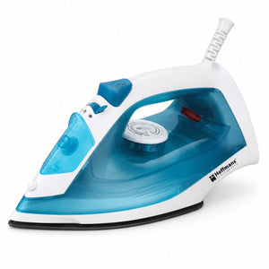 Fier de calcat cu abur Hoffmans HM-9061, 2000W, rezervor 220 ml, talpa antiaderenta, abur vertical, autocuratare, White/Blue
