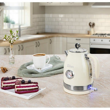 Fierbator Retro Zilan ZLN1184, 2200W, 1.7L, baza 360°, indicator luminos, oprire automata, protectie fierbere uscata