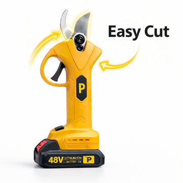Foarfeca electrica profesionala Pexor PJ011, 48V, tip PJA, 2 acumulatori, taiere 40 mm, pentru vie și pomi, galben