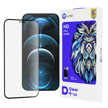 Folie D+ Pro Clear pentru iPhone 12 Pro Max - Rama neagra