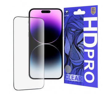Folie D+ Pro Clear pentru iPhone 14 Pro Max - Rama neagra