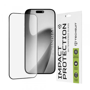 Folie Clear pentru iPhone 17, Full Glass, 3D - Negru