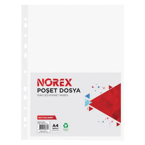 Folie de protectie NOREX UL100X, A4, portret, 30 microni, plastic, transparent, set 100 buc