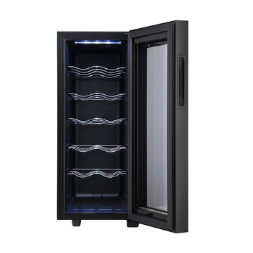Frigider pentru vinuri Zilan ZLN4681, 33L, 12 sticle, 50W, control tactil, iluminare interioara, negru