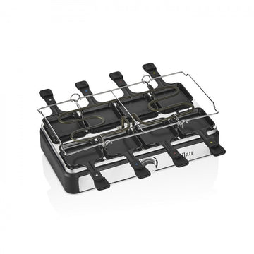 Gratar electric cu fondue ZILAN ZLN8856 – Raclette 3 in 1, 1400W, Termostat reglabil, Antiaderent, Negru