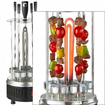 Gratar vertical ZILAN ZLN5565 – 900W, Rotatie automata, 5 frigarui, argintiu