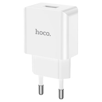 Incarcator Retea + Cablu Lightning Hoco C106A, 10.5W, 2.1A, 1xUSB-A, QC 3.0 - Alb
