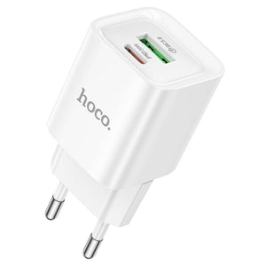 Incarcator Retea Hoco C147A, PD30W, 1xUSB-C, 1xUSB-A - Alb
