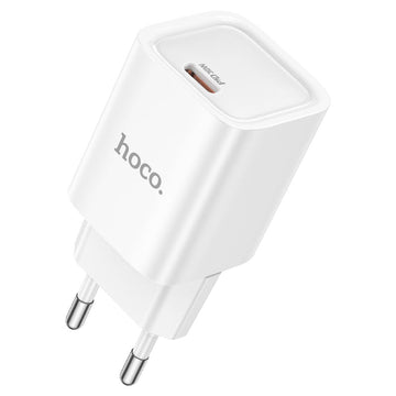 Incarcator Retea + Cablu Lightning Hoco C148A, 1m, PD30W, 1xUSB-C, FastCharge - Alb