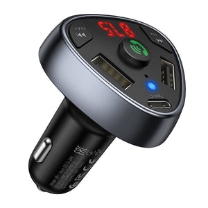 Modulator FM Hoco E51, 18W, 5V, 3.1A, 1xUSB-C, 1xUSB-A, QC 3.0 - Negru