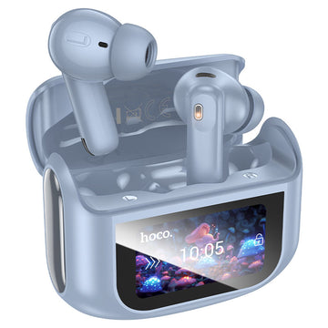 Casti Wireless Hoco EQ21, Ear Buds, BT 5.4, 40/400mAh, ANC+ENC, Touchscreen - Star / Albastru