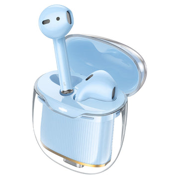 Casti Wireless Hoco EW52, Ear Buds, BT 5.3, 180h StandBy, 300mAh, Crystal - Alb