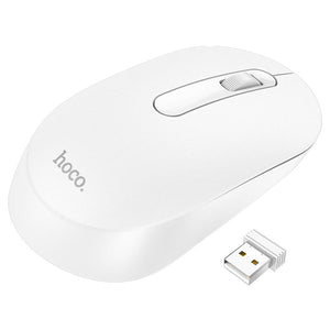 Mouse Wireless Hoco GM14, 1.200 DPI, 3D Button - Alb