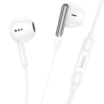 Casti cu Fir Hoco M123, In Ear, 3.5mm, 1.2m, Mic & Volume Key, HiFi - Alb