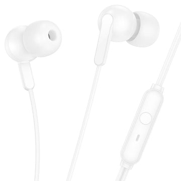 Casti cu Fir Hoco M124, In Ear, 3.5mm, 1.2m, Mic & Volume Key, HiFi - Alb