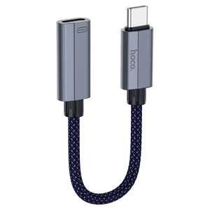 Adaptor OTG Transfer Hoco UA29A, USB-C la Lightning, 15cm - Albastru inchis