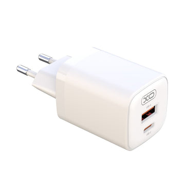Incarcator Retea XO L96, 30W, 1xUSB-C, 1xUSB-A, PD, QC 3.0 - Alb