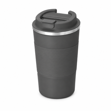 Cana Termos Zilan ZLN9879 de 380 ml pentru Cafea - Tine Cafeaua Calda 4 Ore si Racoritoarea Rece 8 Ore, Incape in Suportul Masinii - Inox 304 cu Pereti Dubli, Manson Silicon, Gri
