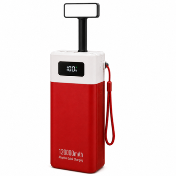 Baterie externa Maxcell PJ0099 outdoor cu lanterna LED si display, 120.000mAh, 6 porturi USB