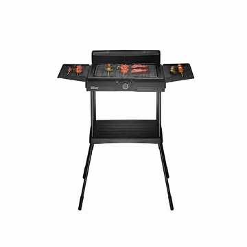 Gratar Electric Zilan cu Picior, Element Incalzire Detasabil Inox, Reglare Temperatura, Tava Scurgere, Inaltime Reglabila 3 Pozitii, 2400W