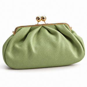 Misariva Procida Midi - Geanta cu Rama din Piele Naturala Made in Italy, Verde Fistic
