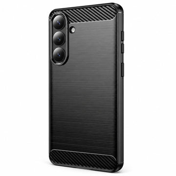 Husa Brush pentru Samsung S26 Plus, TPU, Metall Look - Negru