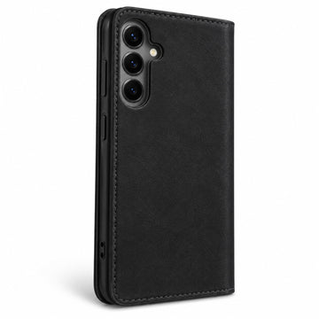 Husa Flip Piele pentru Samsung S25, Deluxe, Magnetic Wallet - Negru