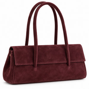 Misariva Ferrara Midi - Geanta de Umar din Piele Naturala Intoarsa Made in Italy, Bordo