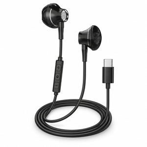 Casti cu Fir X-Start EJ203, In-Ear, USB-C, 1.2m, Microfon si Butoane Volum - Negru