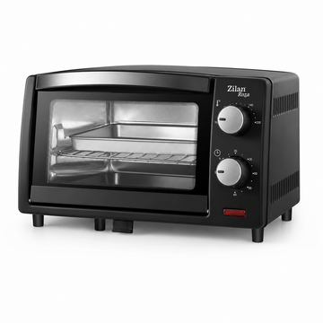 Cuptor Electric Zilan Roza 9 L, cu Usa Sticla Dubla, 2 Elemente de Incalzire cu Cuarț, Temporizator cu Sonerie, Gratar Cromat, Negru