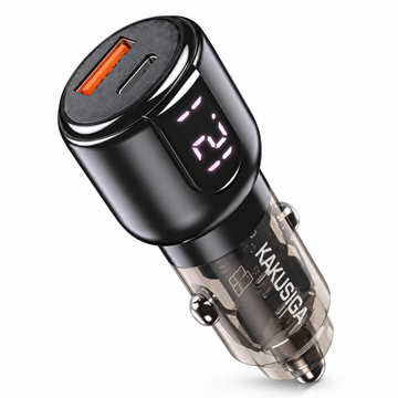 Incarcator Auto + Cablu USB-C Kaku KSC-1174, 75W, 1xUSB-C, 1xUSB-A, PD, QC 3.0, LED Power - Negru