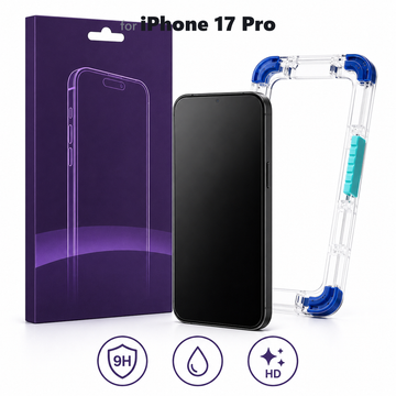 Folie Sticla MagicBox pentru iPhone 17 Pro, Instalare AUTOMATA cu Kit InstantFit, Protectie Extinsa 9H, Ultra Clear Transparenta, 6.3 inch